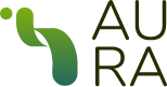 Logotipo do  AURA com link externo para exibir a página da Revista no indexador